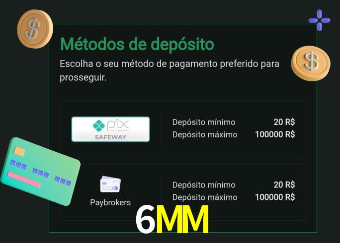 O cassino 6MM oferece uma grande variedade de métodos de pagamento